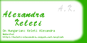 alexandra keleti business card